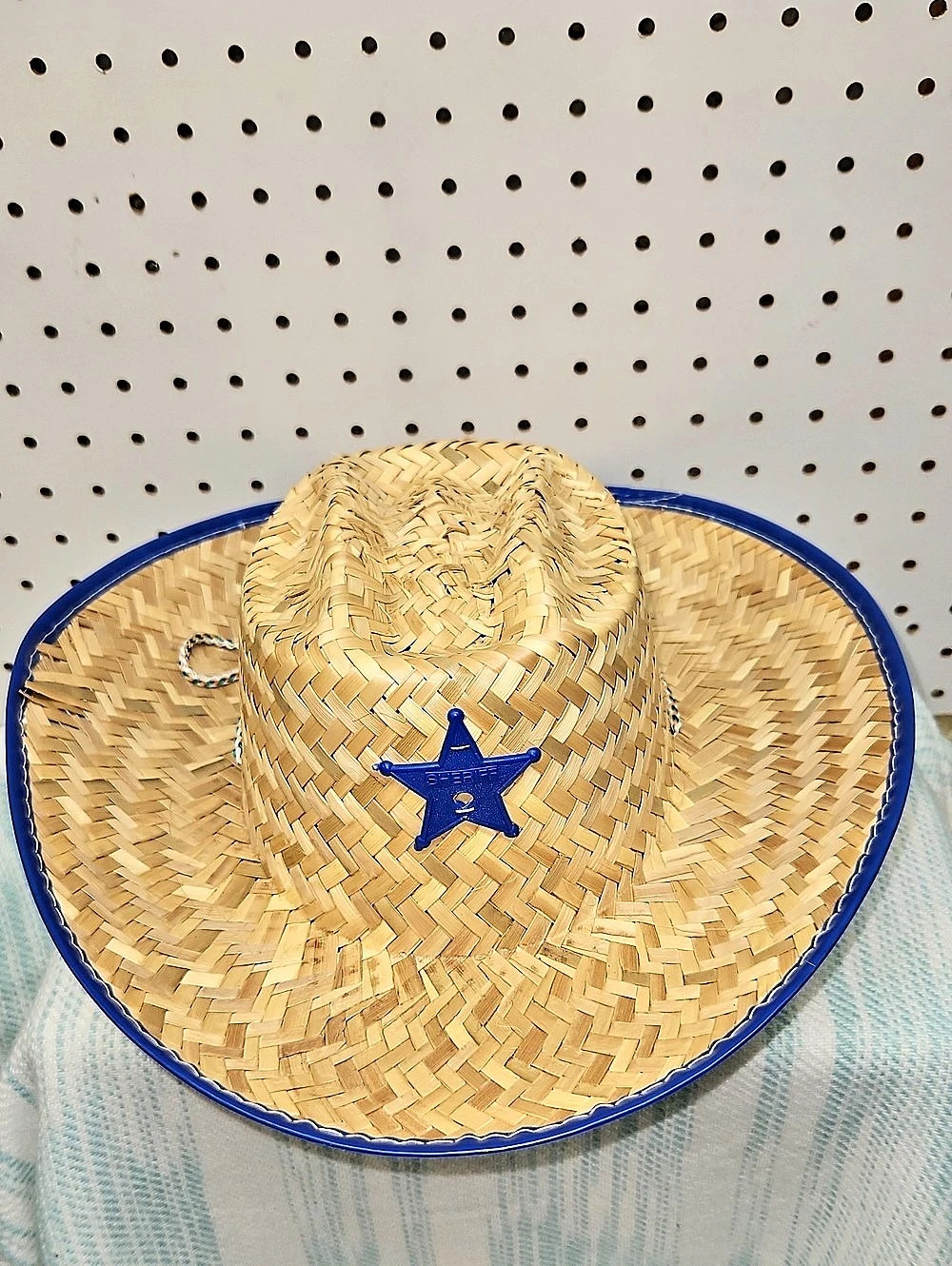1 Woven Straw Sheriff Cowboy & 2 Red Hats w/o Patch